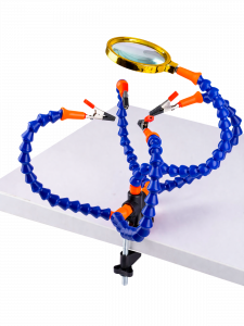 Третья рука для пайки с лупой 4 руки Помощник PM-INP23